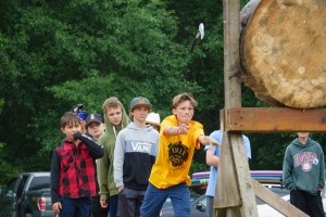Axe throwing is a hit among all ages at Ukee Days, in Ucluelet July 25 to 27. Geoff Johnson photo