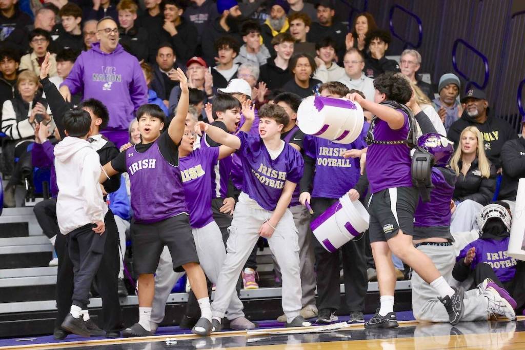 Vancouver College Fighting Irish won the school&rsquo;s eighth Jr. Boys Basketball Invitational Tournament with a 73-60 win over the Burnaby South Rebels in front of a capacity crowd on South Court at Langley Events Centre Tuesday night, Feb. 24. (Garrett James, Langley Events Centre/Special to Langley Advance Times)